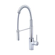 PIONEER FAUCETS Single Handle Spring Pull-Down Kitchen Faucet, Compression Hose, Chrm, Number of Holes: 1 Hole 2MT270